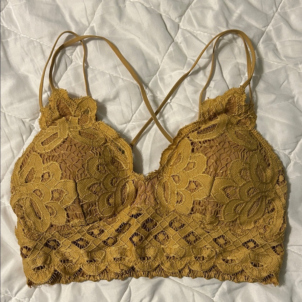 Wishlist mustard lace bralette size medium